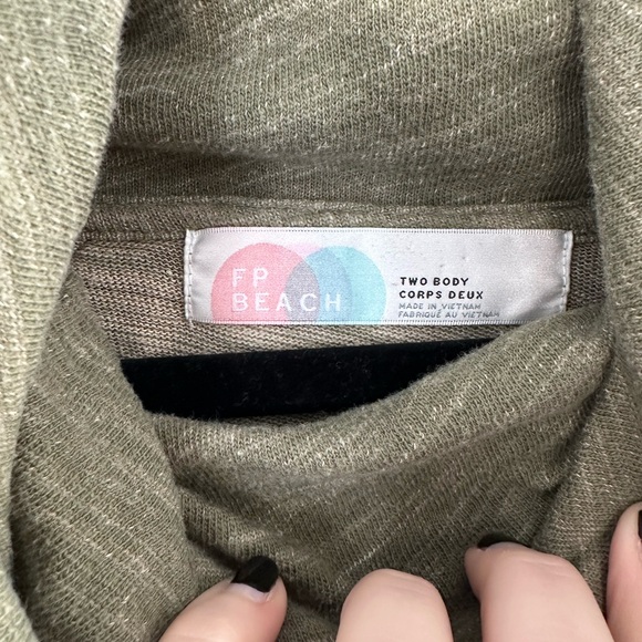 FP Beach Sage Green Cowl Neck Sweater - Picture 2 of 5